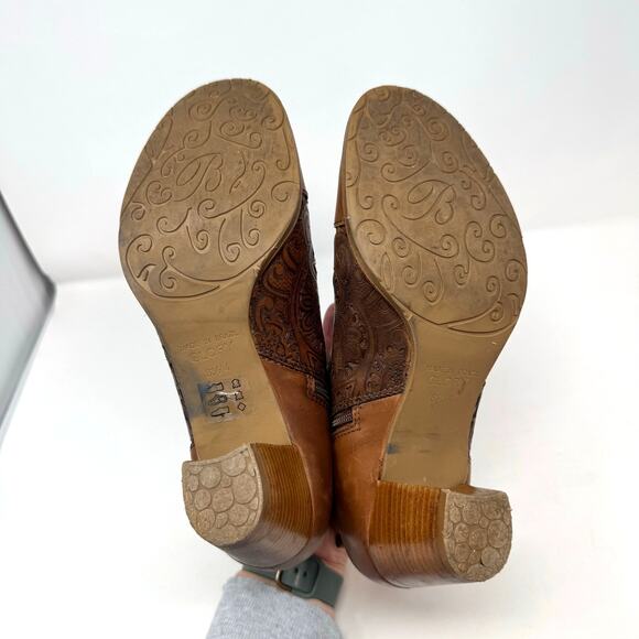 Brighton Glory Brown Leather Booties Boots 8.5 Brazil Boho Western Indie Granola - Picture 10 of 13